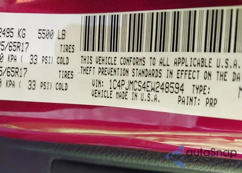 2014 Jeep Cherokee Latitude z USA, uszkodzony, nr VIN 1C4PJMCS4EW248594